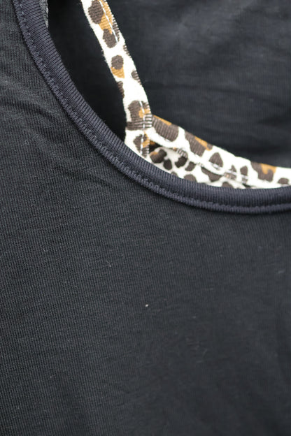 Leopard Trim Top A327