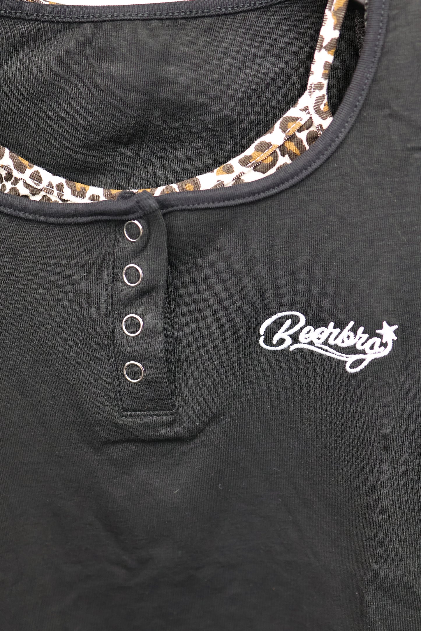 Leopard Trim Top A327