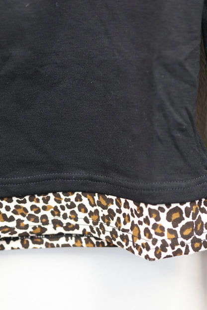 Leopard Trim Top A327