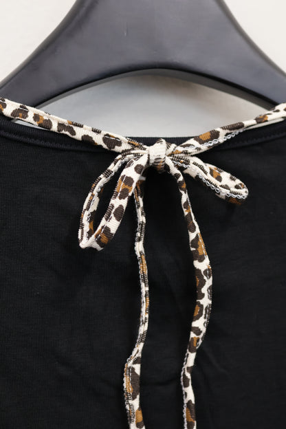 Leopard Trim Top A327