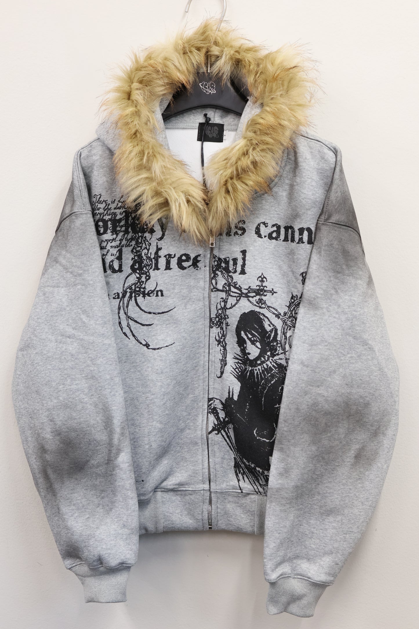 Grunge Fur Hoodie A323