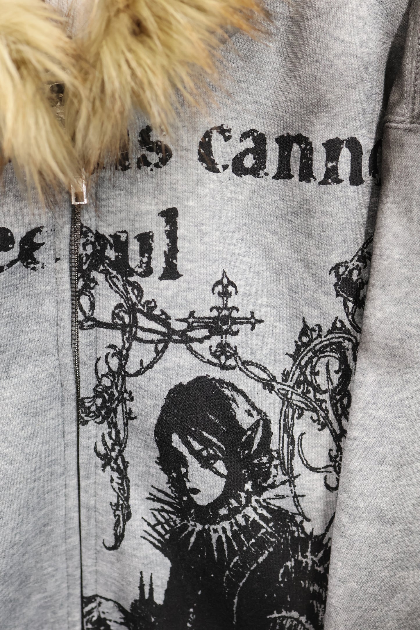 Grunge Fur Hoodie A323