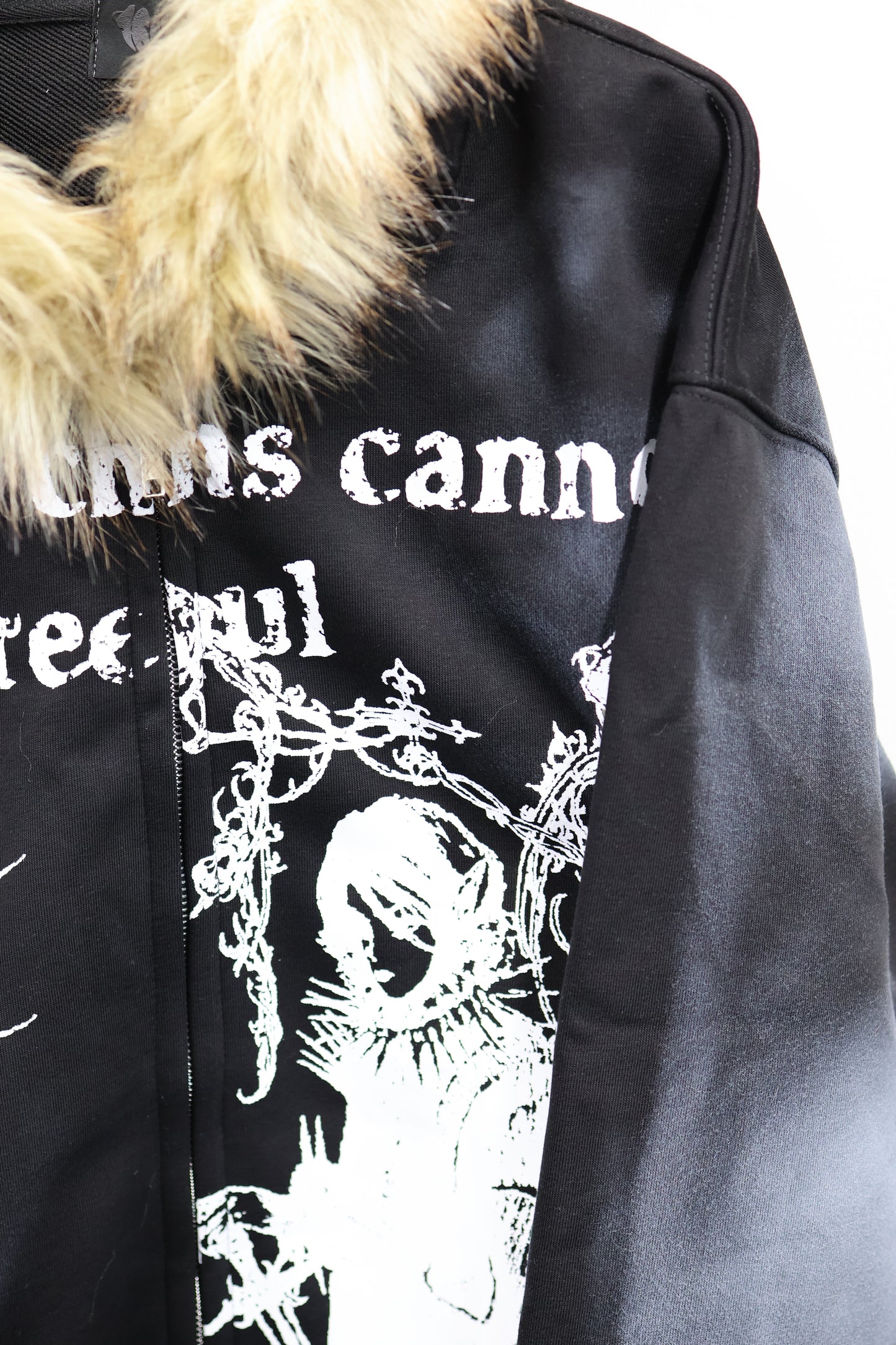 Grunge Fur Hoodie A323