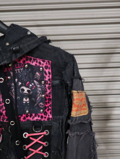 Pink Venom Patchwork Hoodie Jacket RA1013
