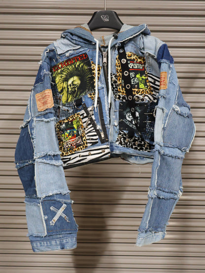 Wild Riot Patchwork Denim Hoodie RA1014