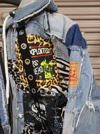 Wild Riot Patchwork Denim Hoodie RA1014