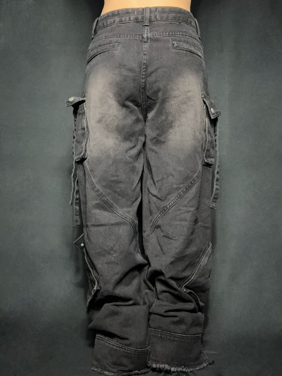 zip pocket straight denim A133