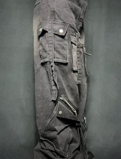 zip pocket straight denim A133