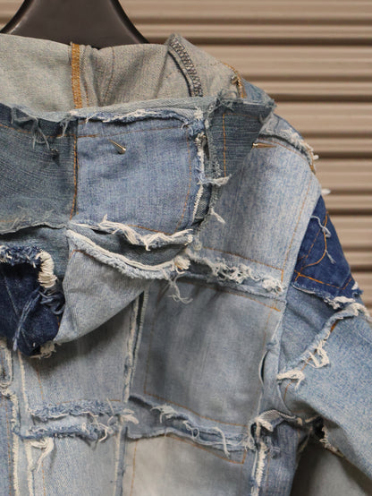 Wild Riot Patchwork Denim Hoodie RA1014