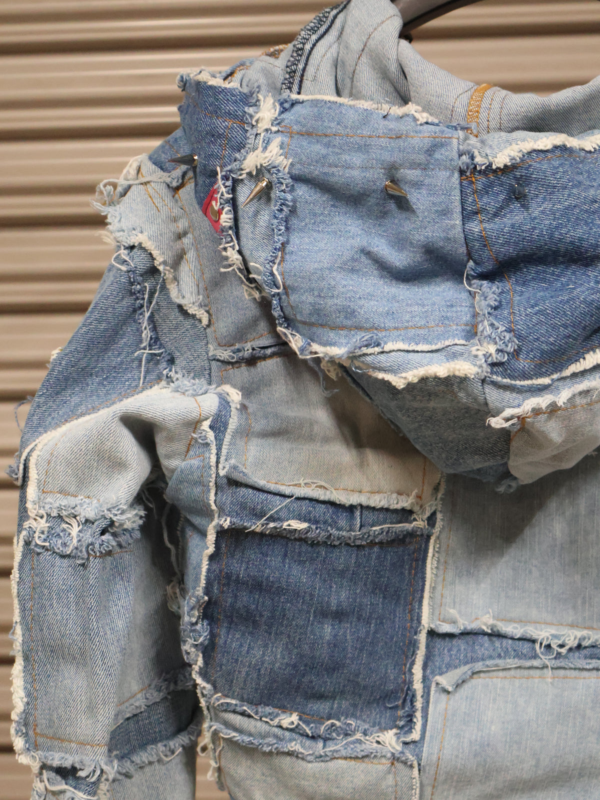 Pink Riot Patchwork Denim Hoodie RA1016