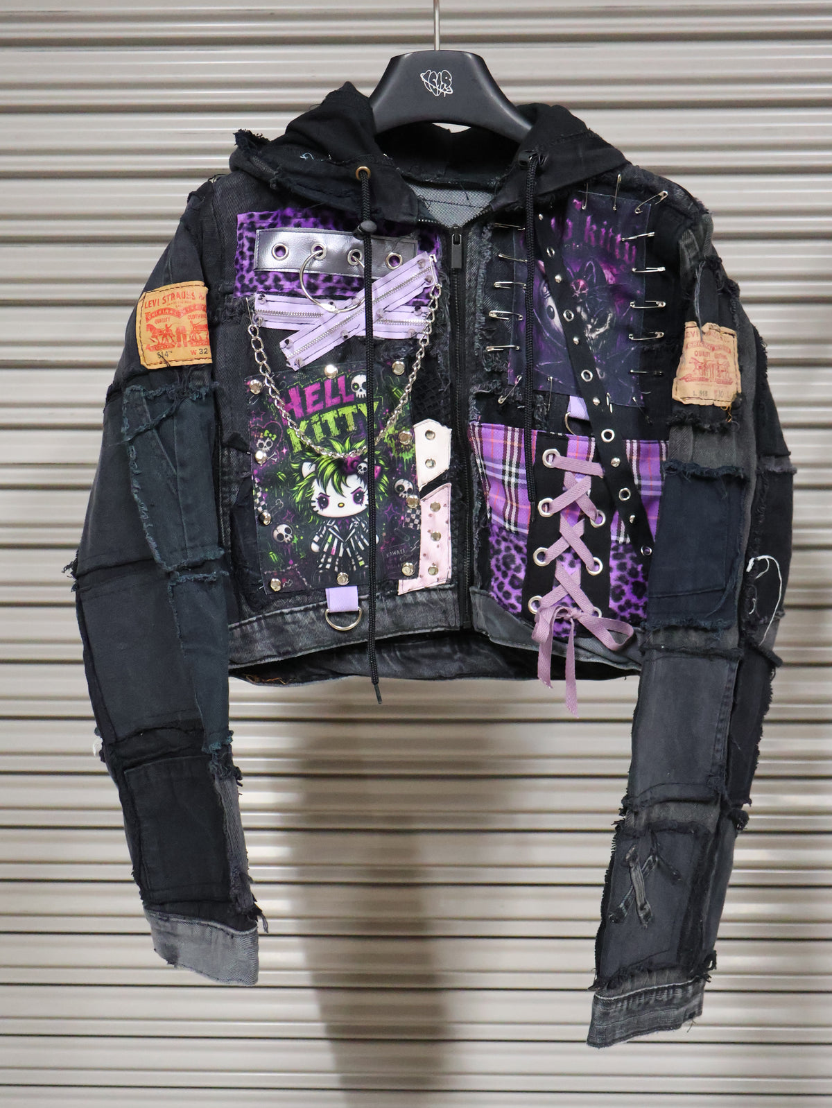 Violet Chaos Patchwork Hoodie RA1017
