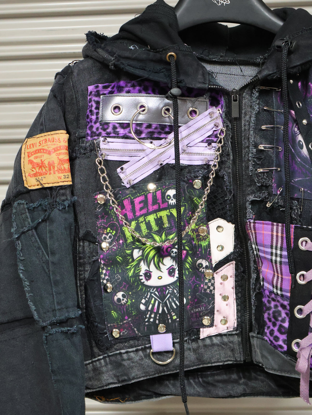 Violet Chaos Patchwork Hoodie RA1017
