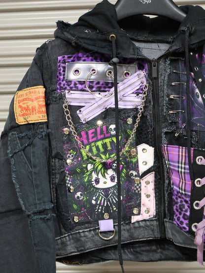 Violet Chaos Patchwork Hoodie RA1017