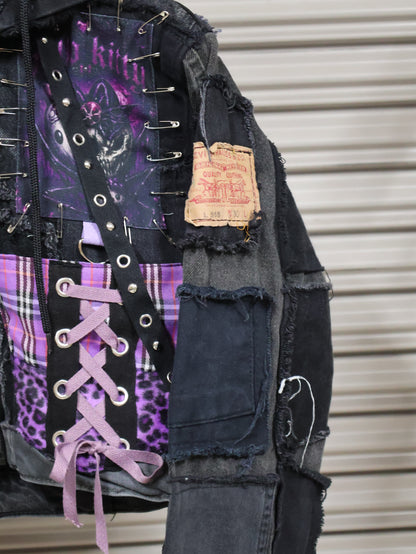 Violet Chaos Patchwork Hoodie RA1017
