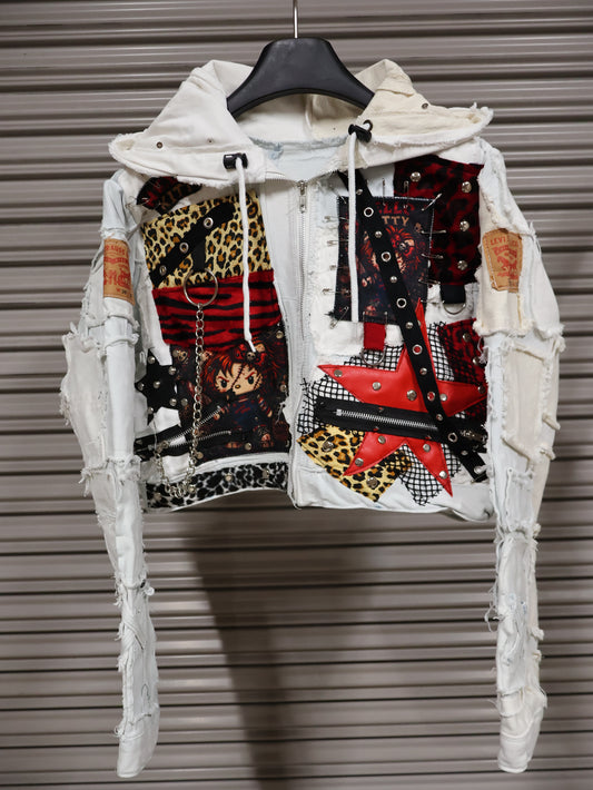 Scarlet Riot Patchwork Hoodie RA1018