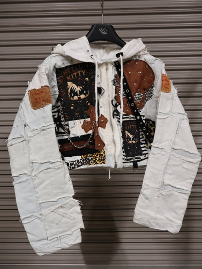 Ivory Rebel Patchwork Hoodie RA1019