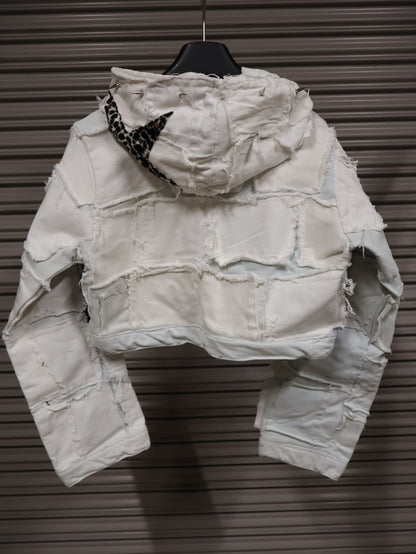 Ivory Rebel Patchwork Hoodie RA1019