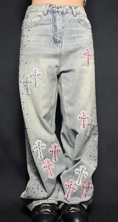 Petal Denim Pants A499