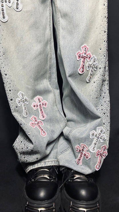 Petal Denim Pants A499