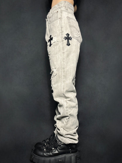 cross patch denim A241