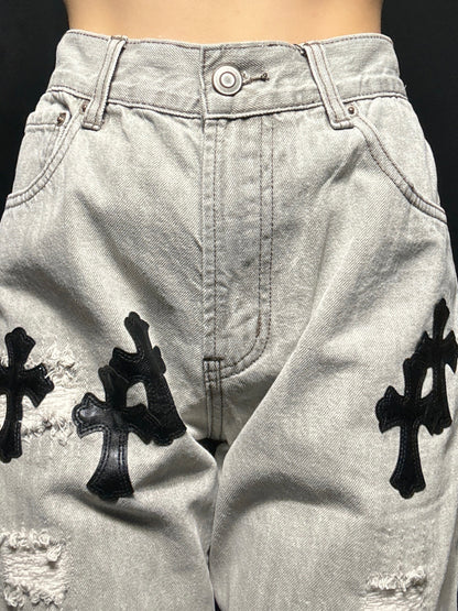 cross patch denim A241