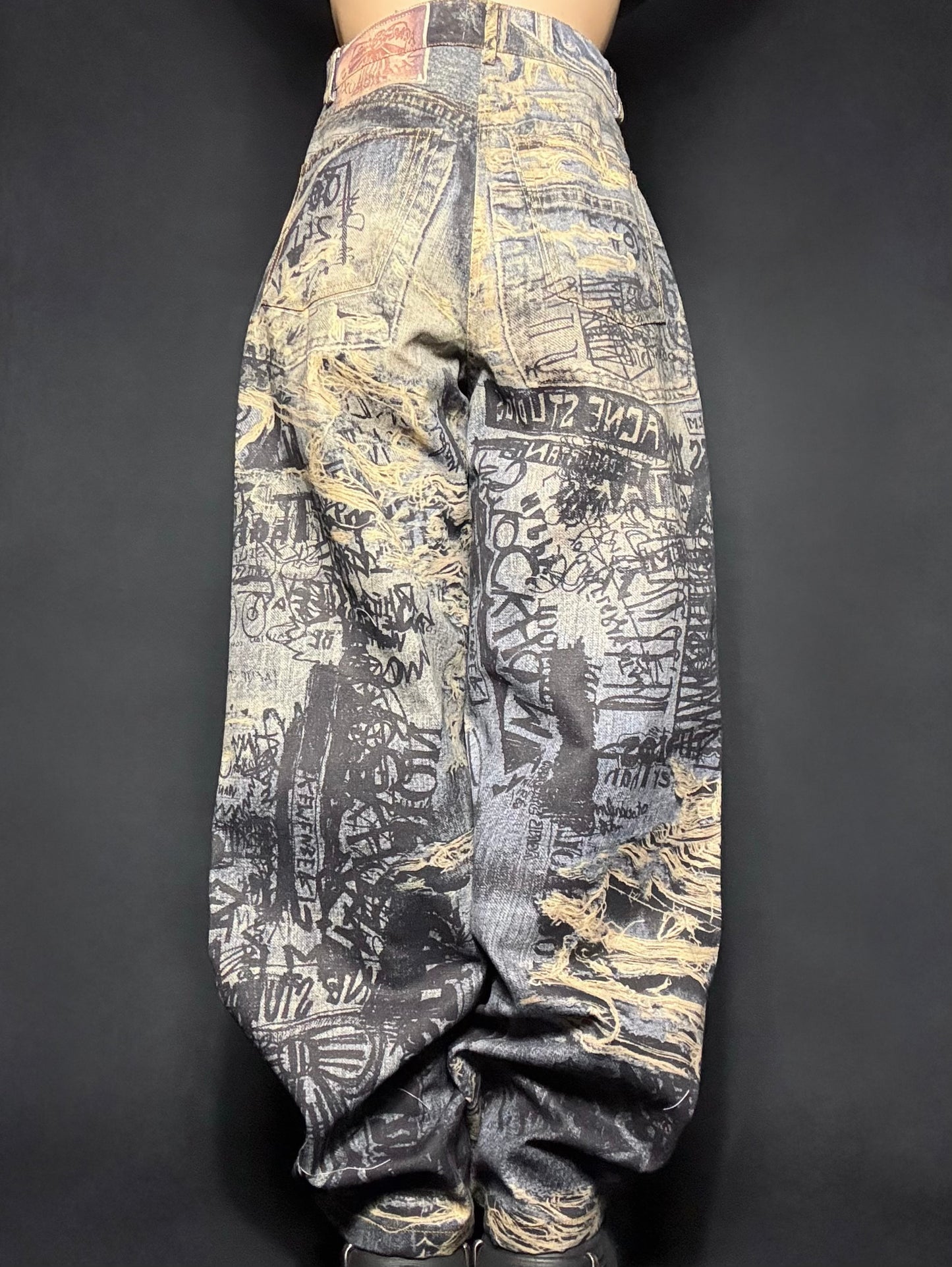 damage print denim A8
