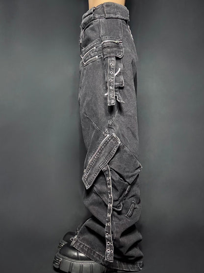 zip pocket cargo denim A3
