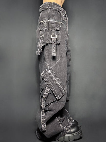 zip pocket cargo denim A3