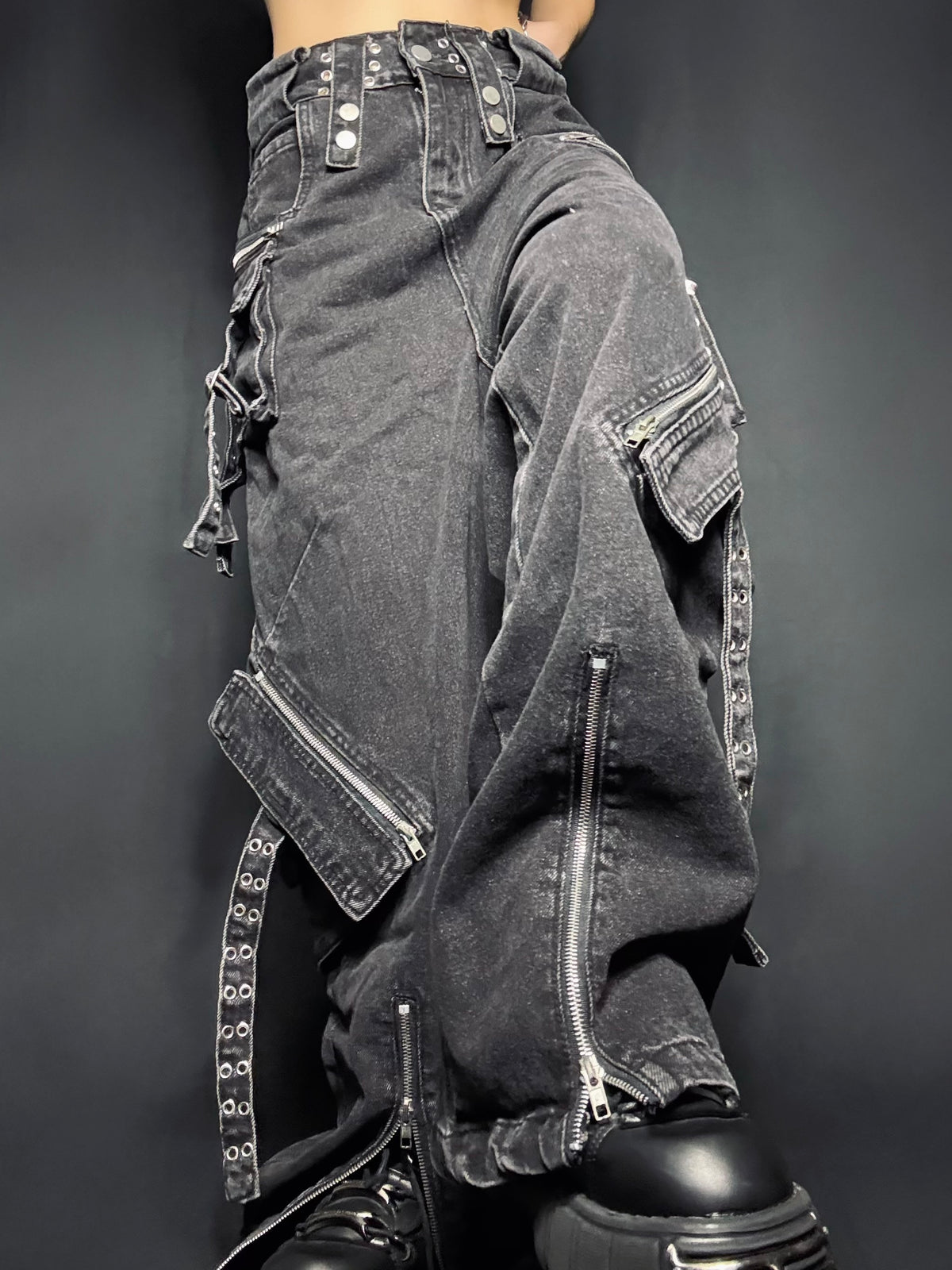 zip pocket cargo denim A3