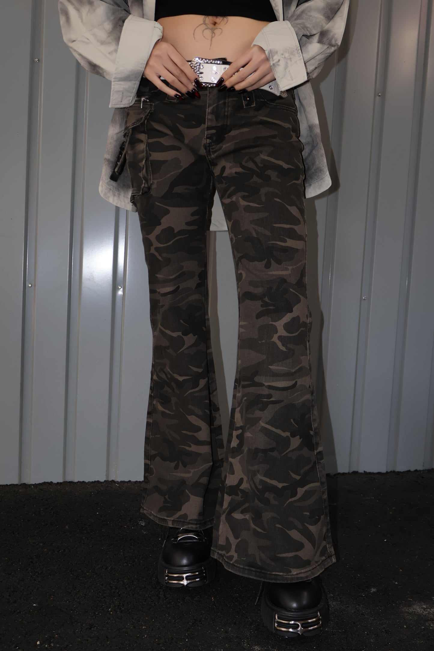 Ripped Camo Pants A326