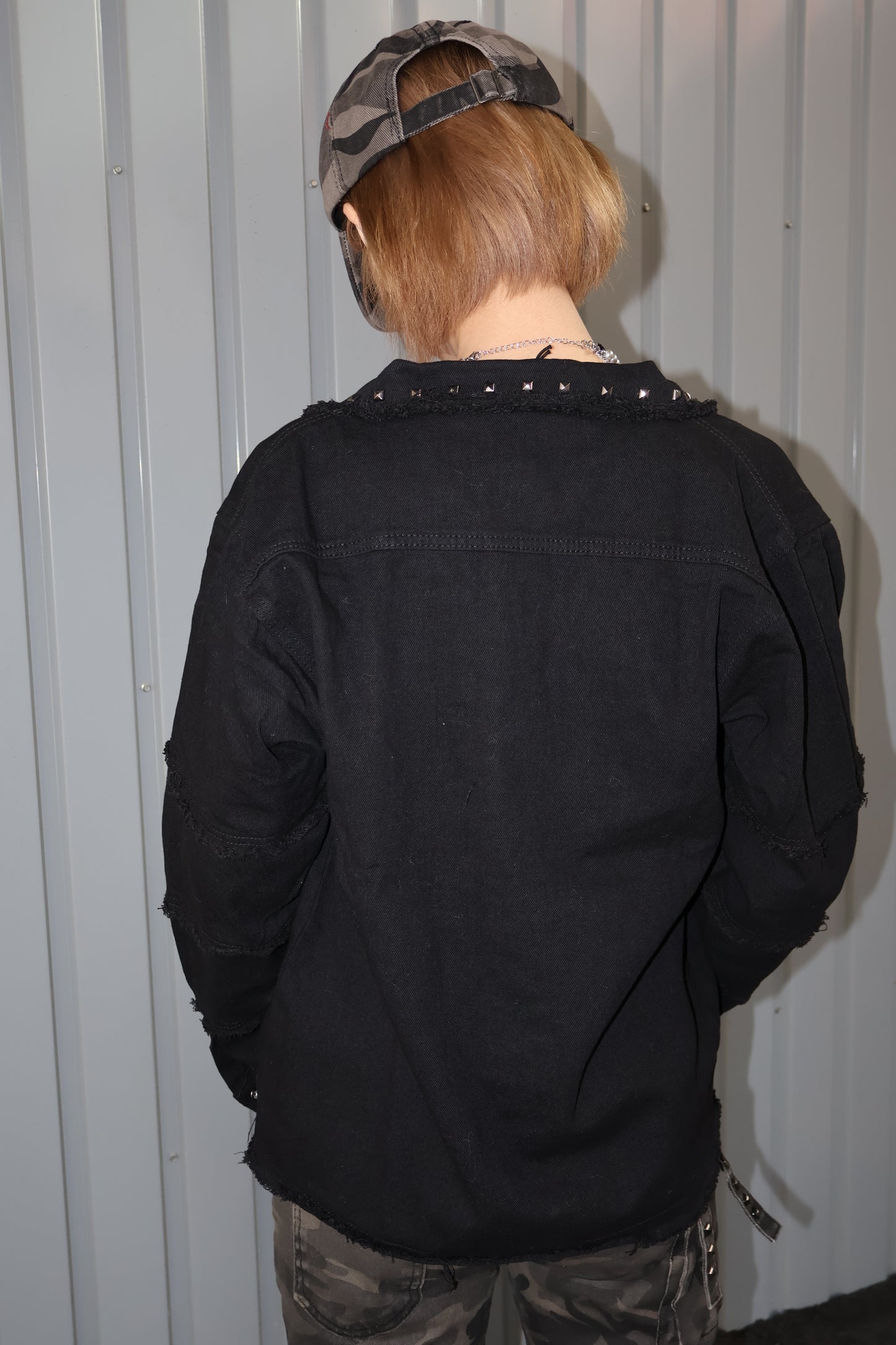 studs denim shirt A322