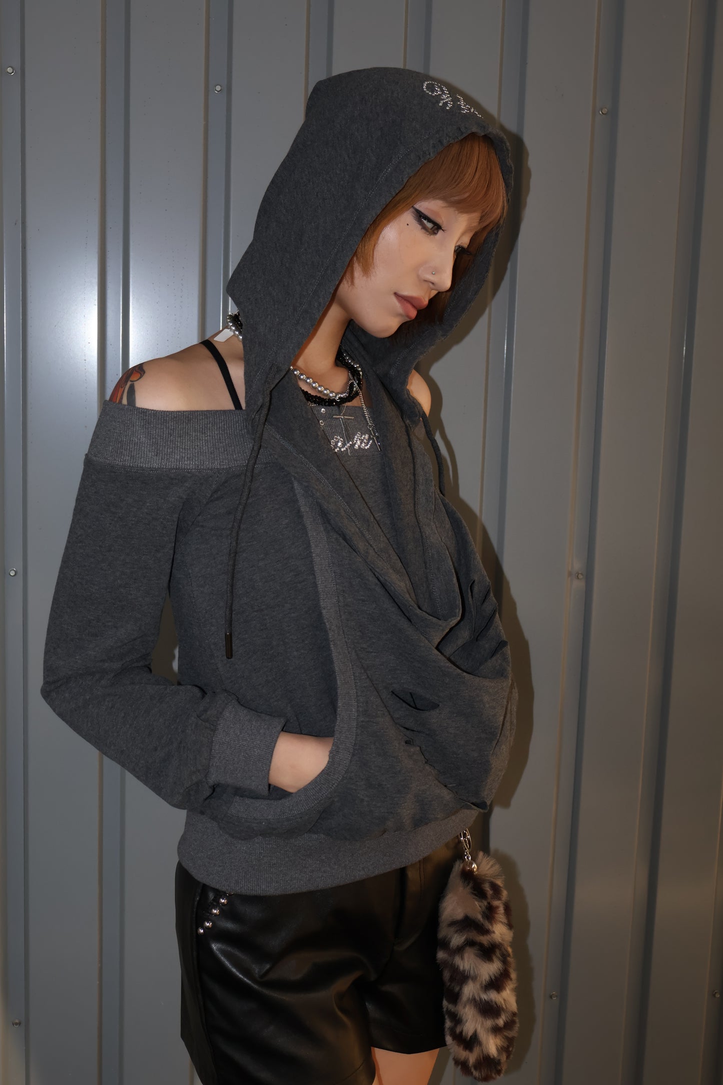 25-938 Drape Zip Hoodie A384