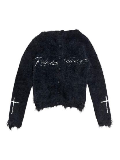 Fuzzy Knit Hoodie  A698