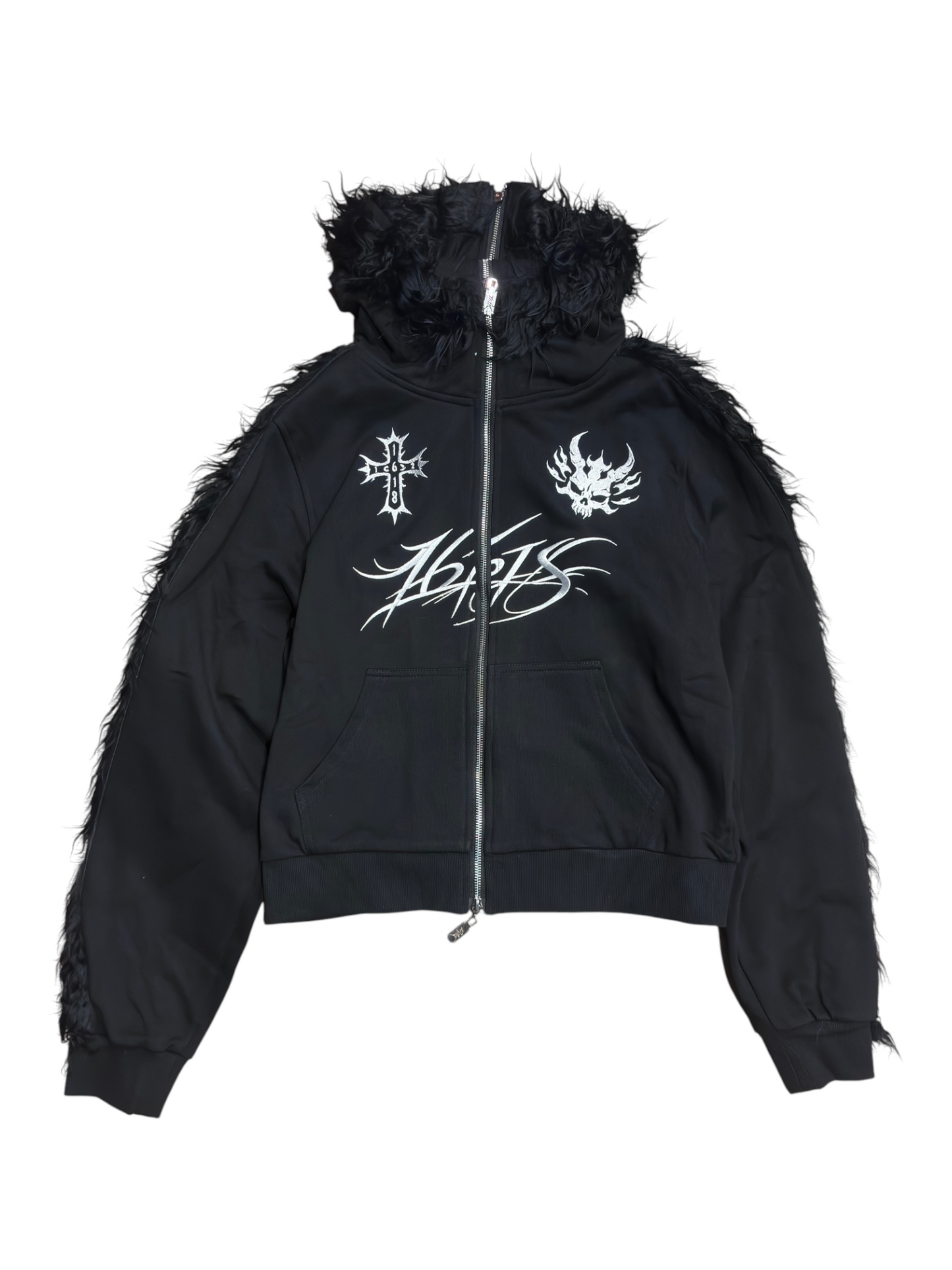 Fur Sleeve Zip Set up A699