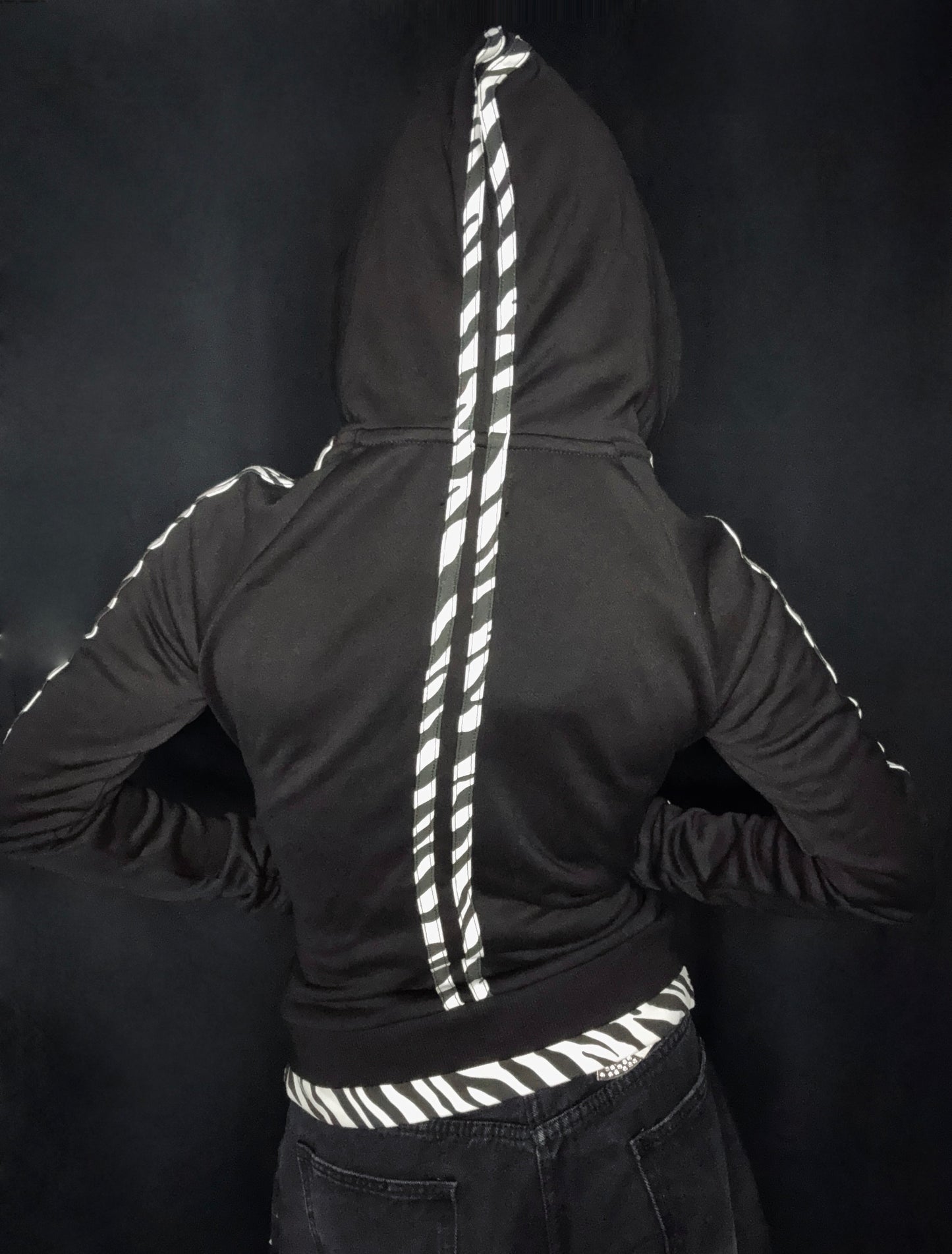 Zebra Trim Zip Hoodie  A696