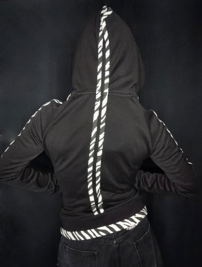 Zebra Trim Zip Hoodie  A696