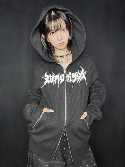 Skull Cross Zip Hoodie A670
