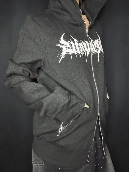Skull Cross Zip Hoodie A670