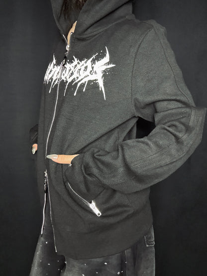 Skull Cross Zip Hoodie A670