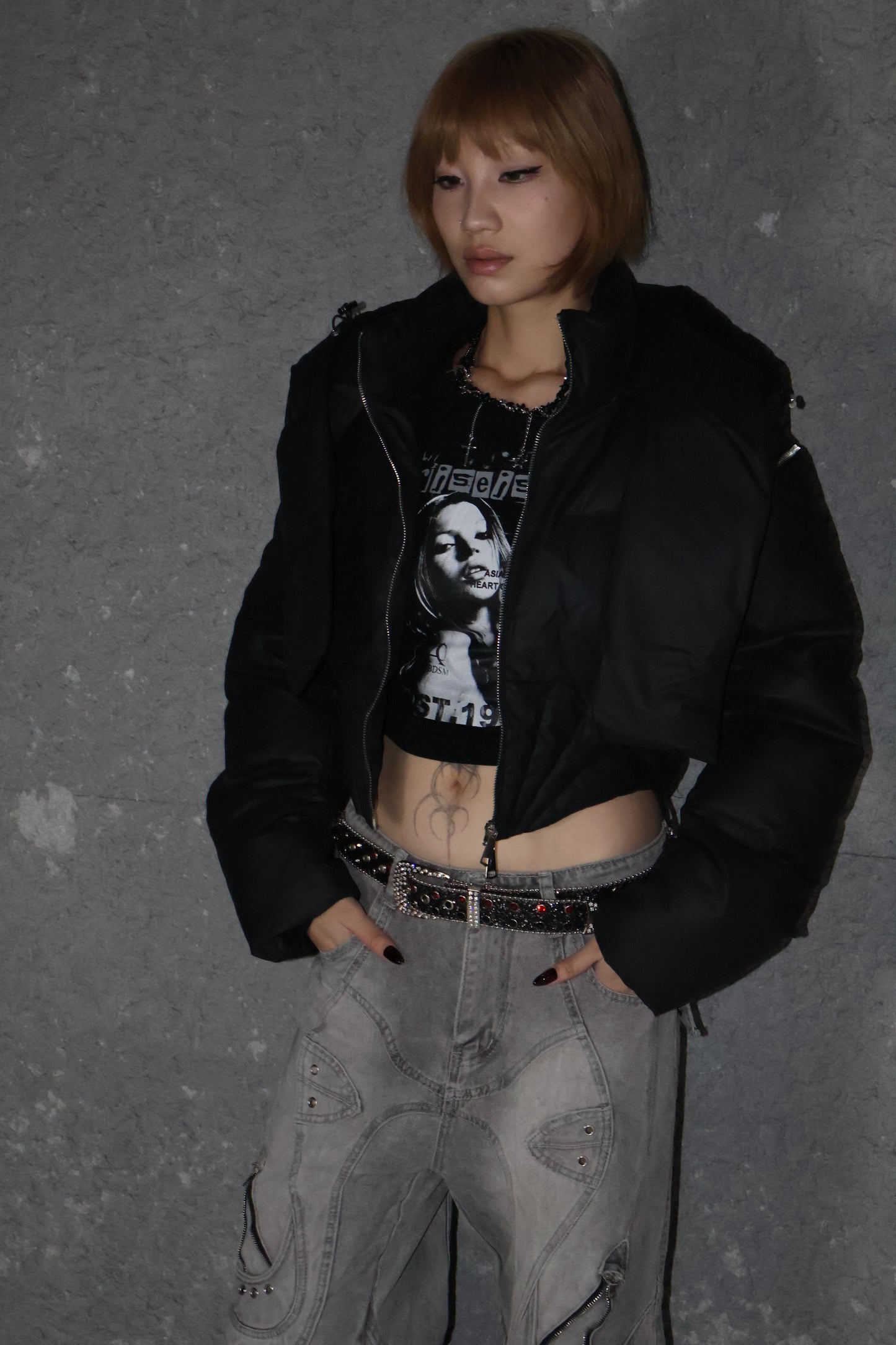 sleeve zip muffler outer A364