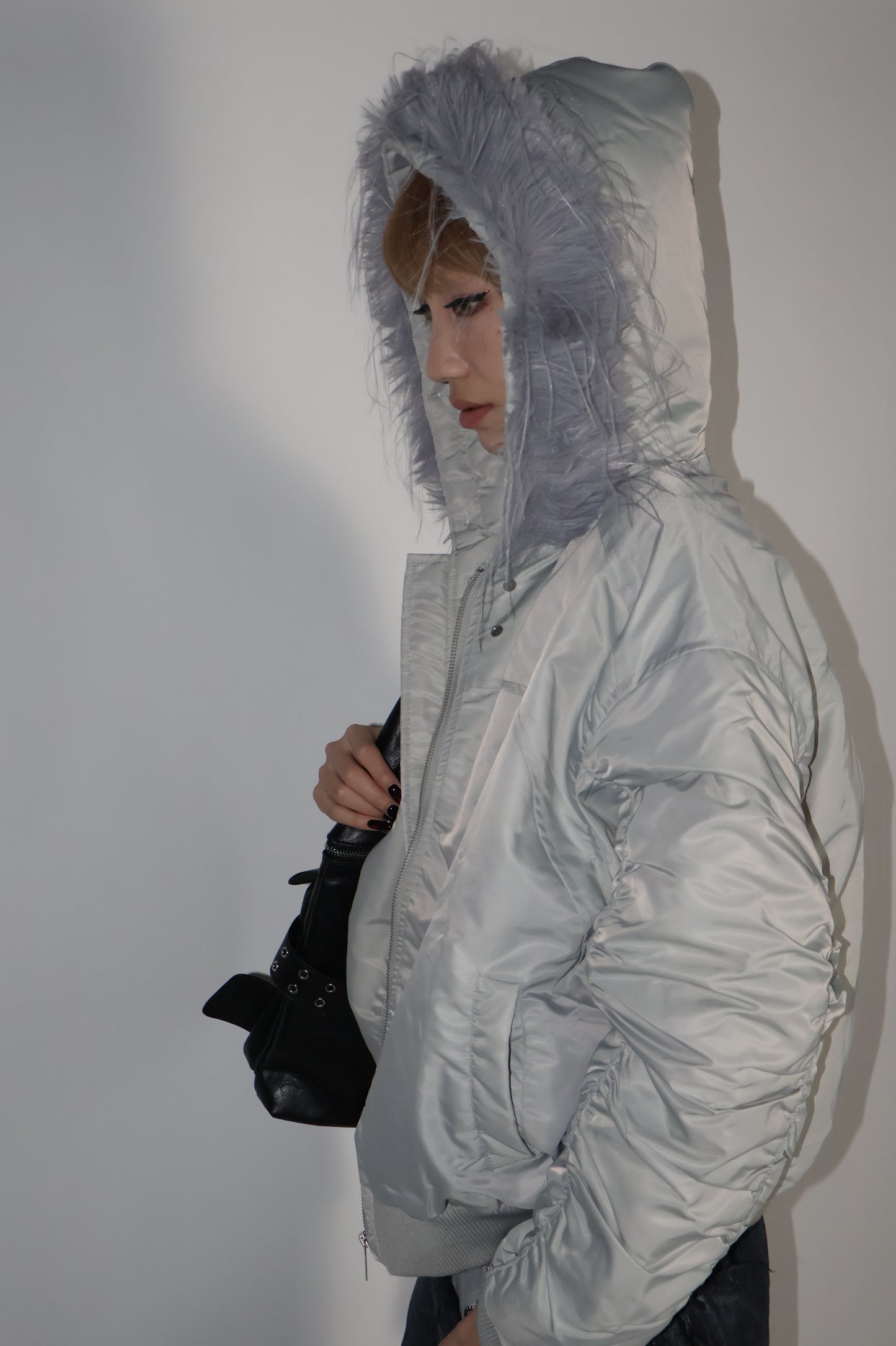 24-K46 arm gather fur jacket A362