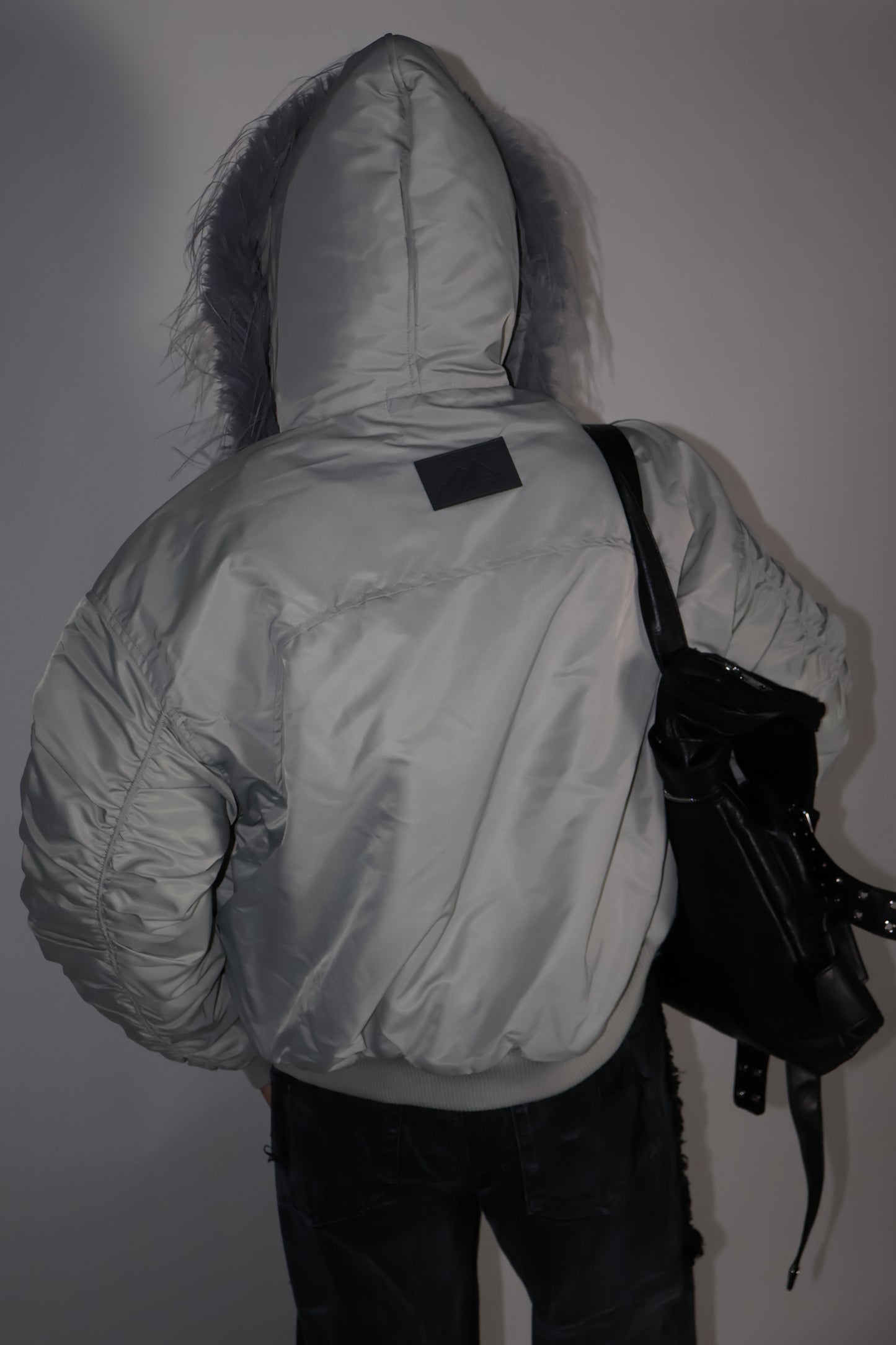 24-K46 arm gather fur jacket A362