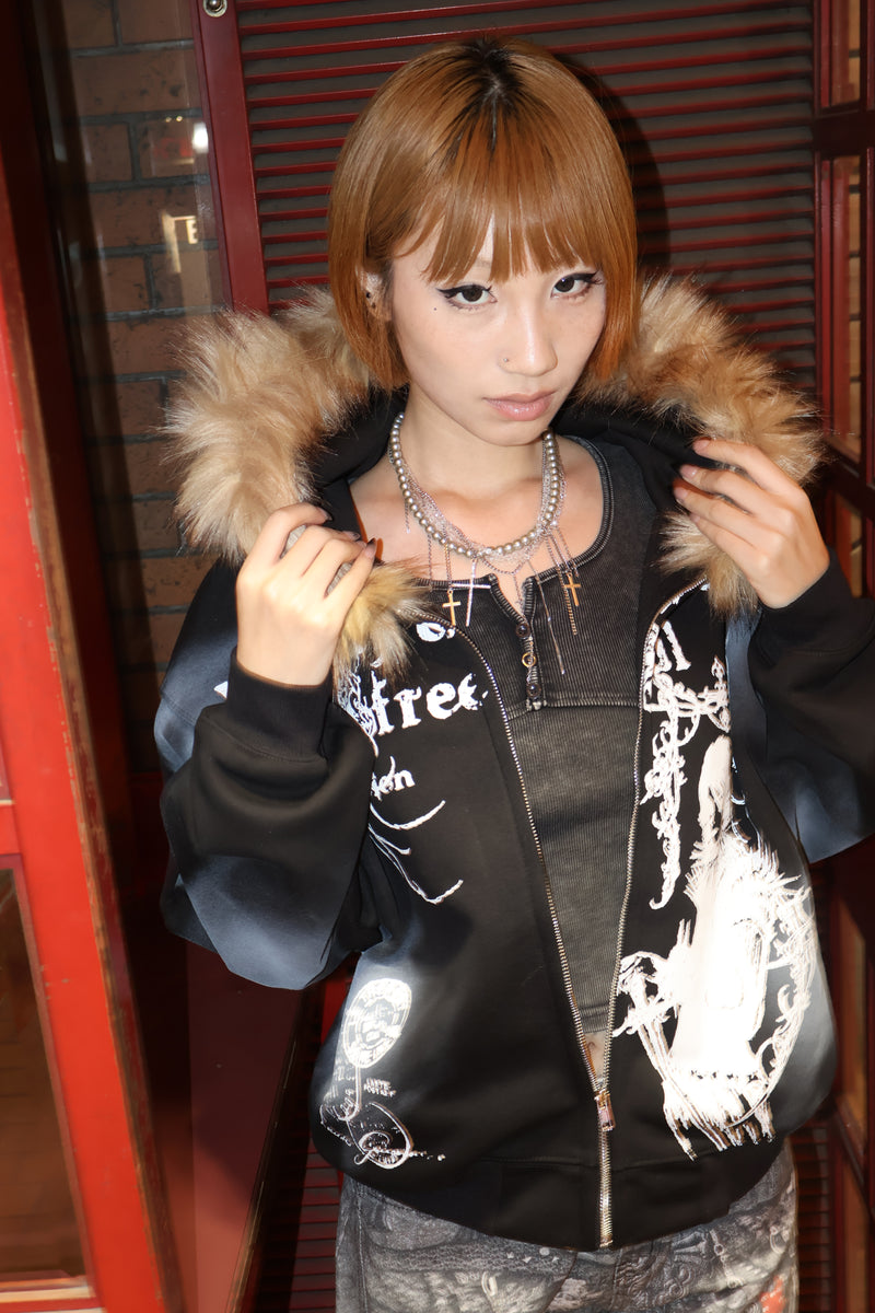 Grunge Fur Hoodie A323