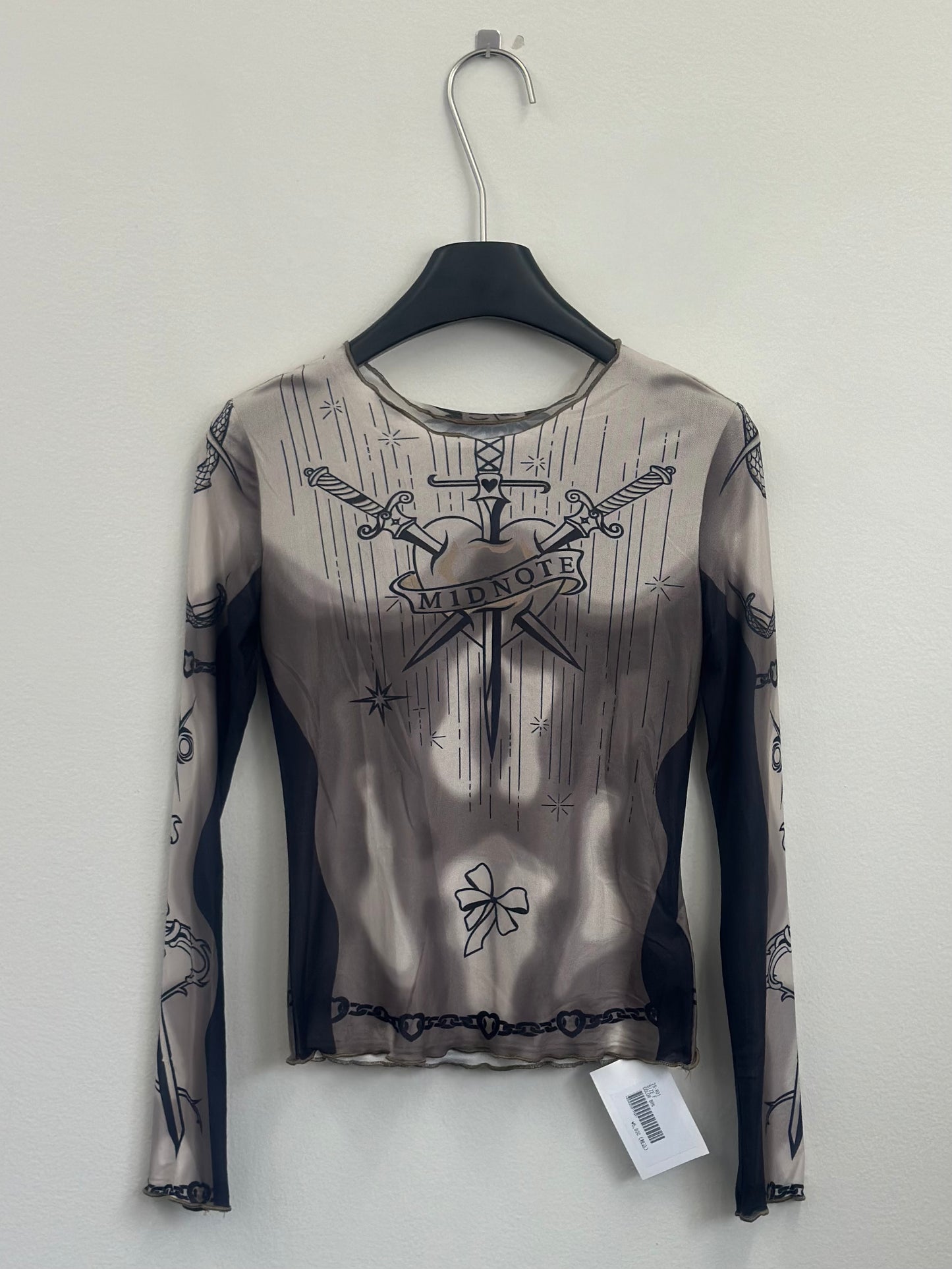 see-through chain tops A81