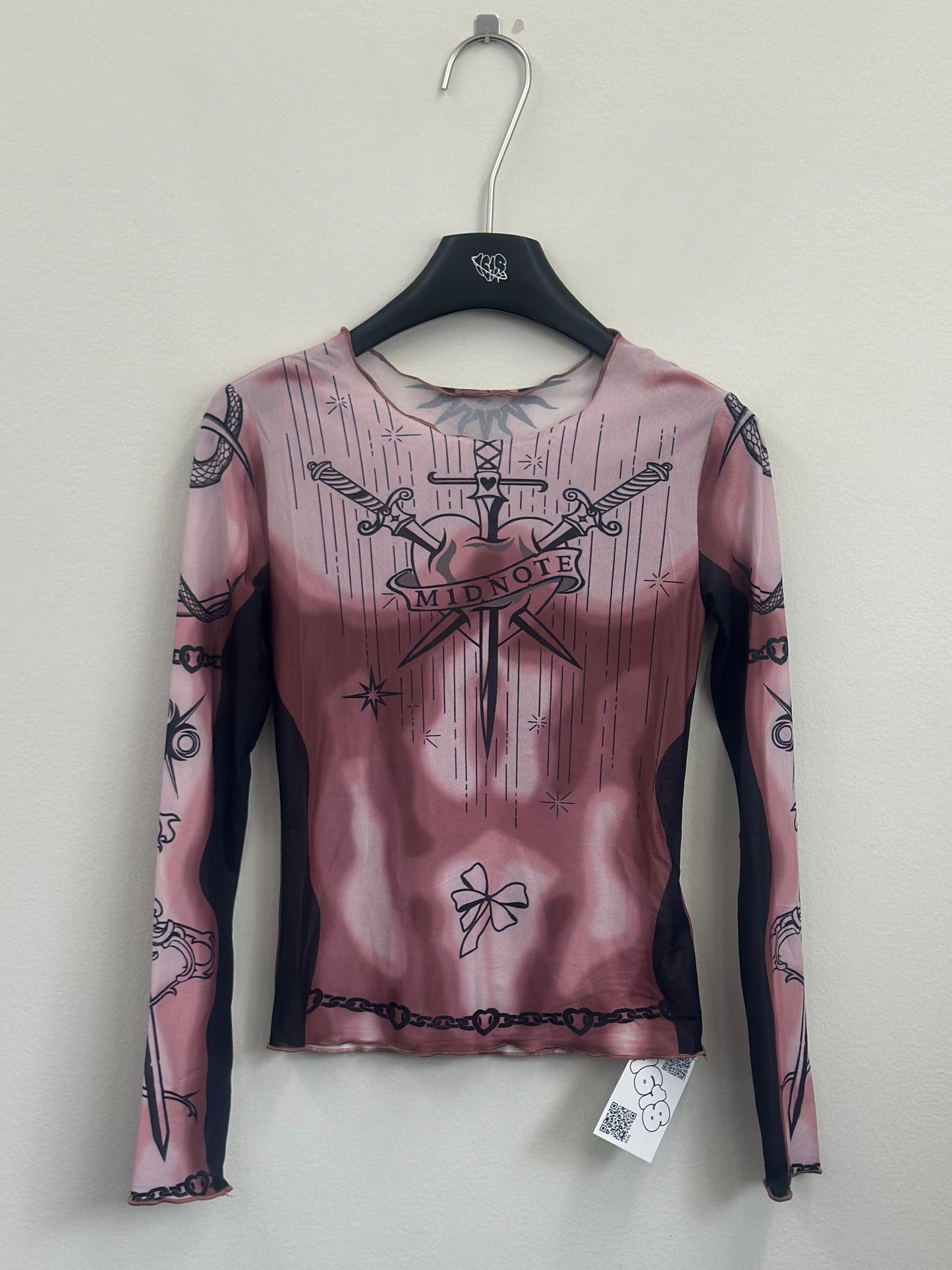 see-through chain tops A81