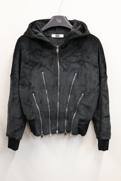 some zip corset short hoodie A374