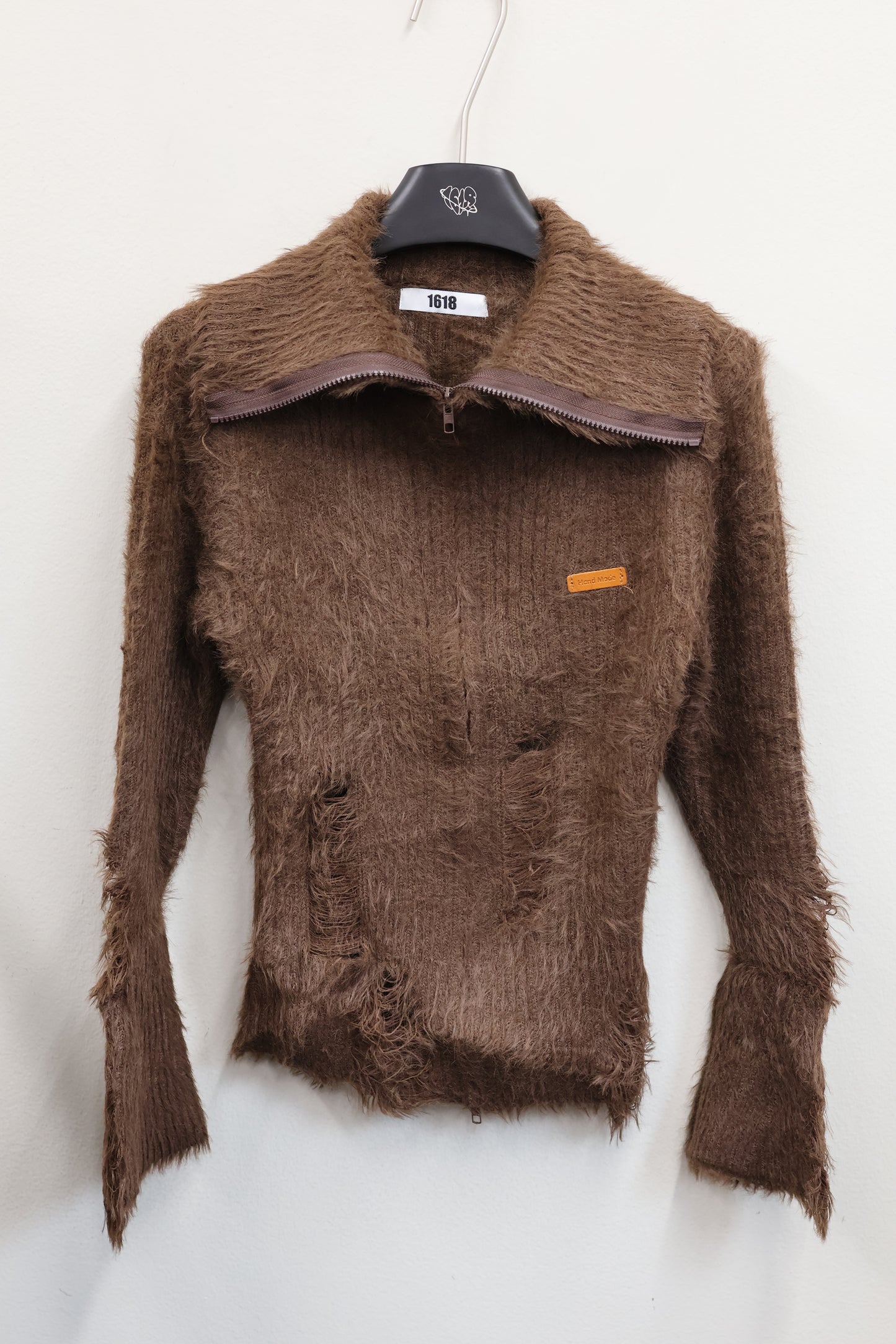 collar zip cardigan A372