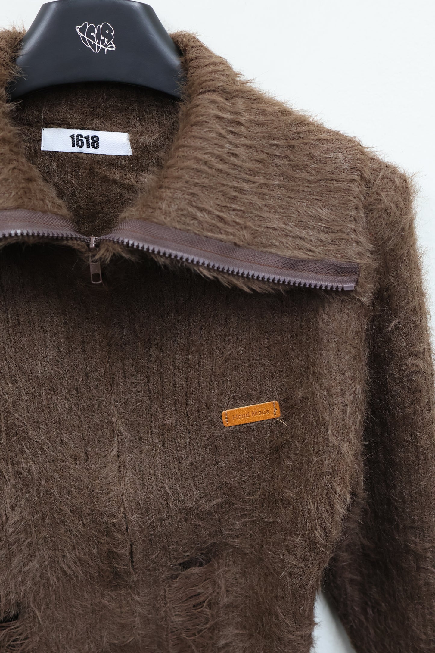 collar zip cardigan A372