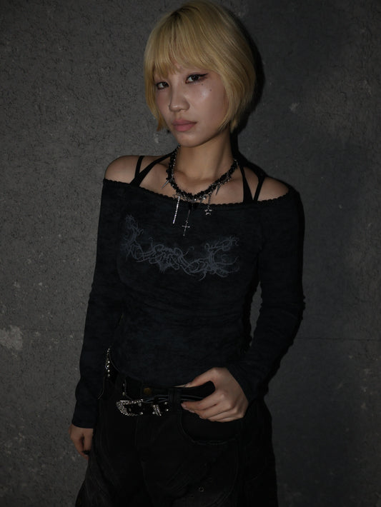 Veil Off-Shoulder Top A489