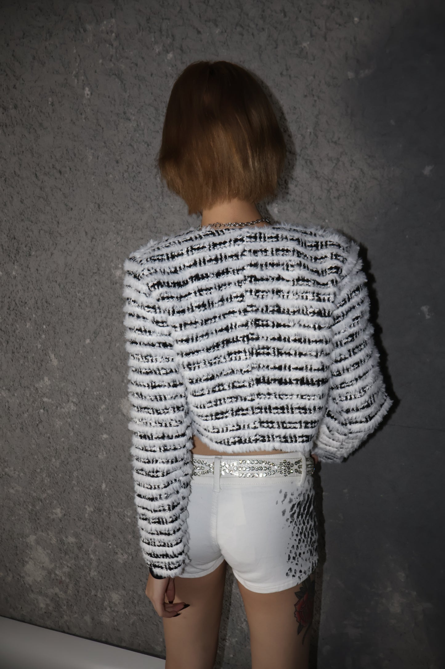 Fuzzy Stripe Jacket A321